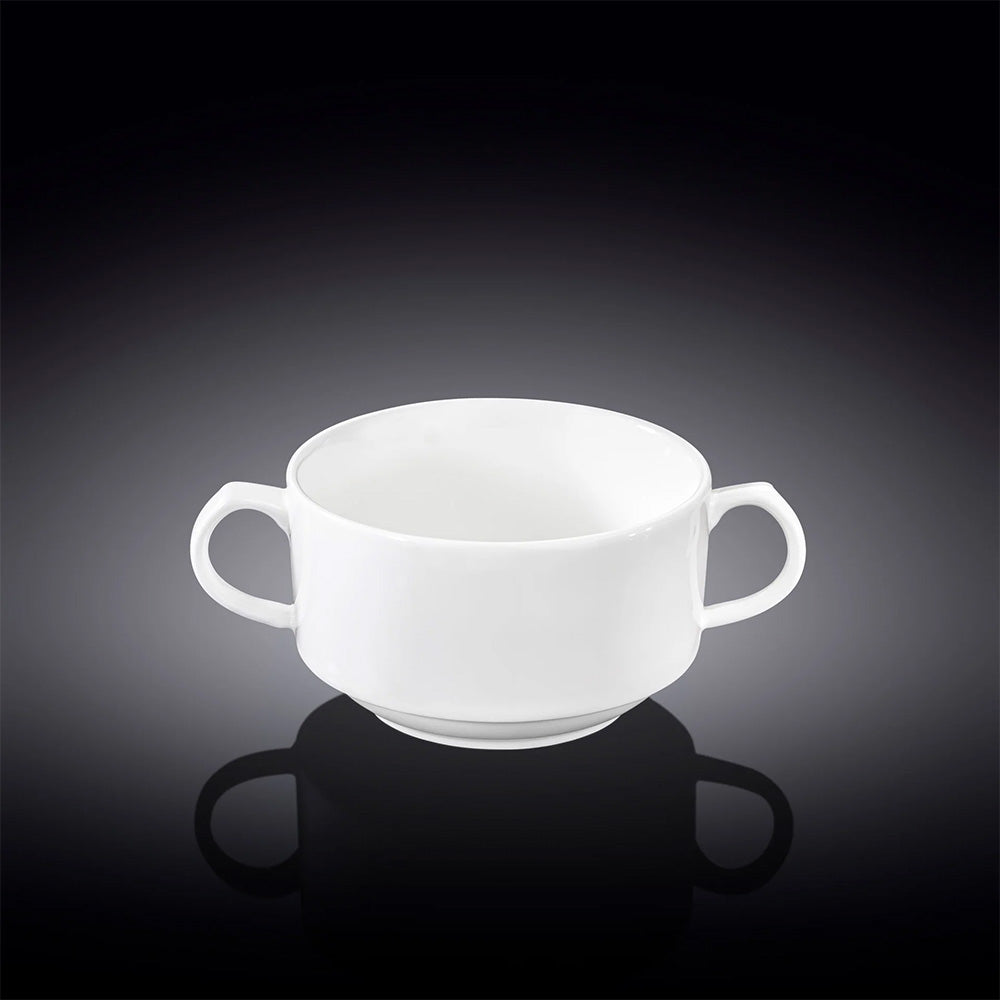 Wilmax Suppentasse 350 ml aus Porzellan, Weiß WL-991230/A