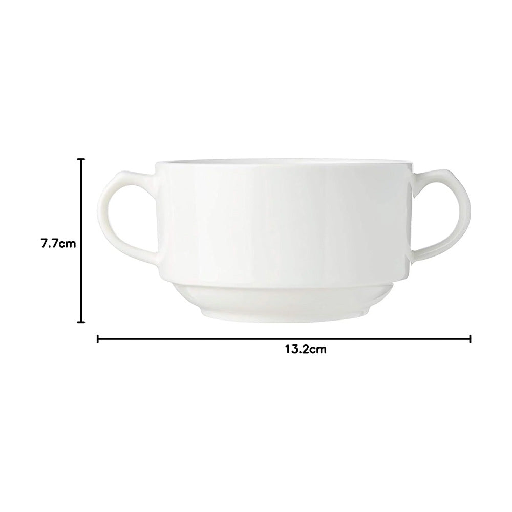Wilmax Suppentasse 350 ml aus Porzellan, Weiß WL-991230/A
