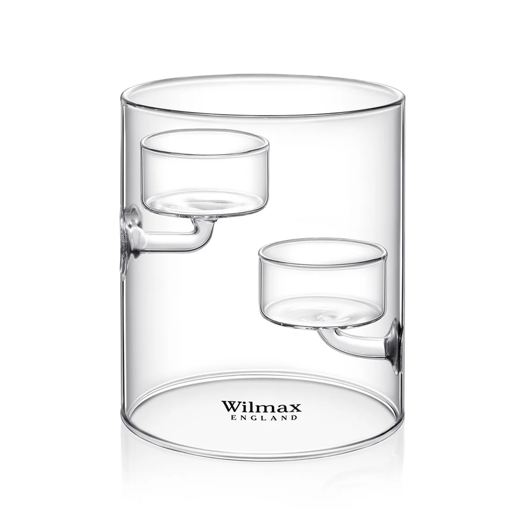 Wilmax Kerzenhalter für 2 Teelichter 12 cm Thermo-Glas