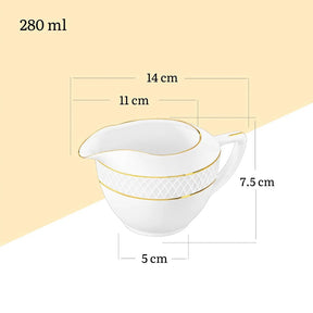 Wilmax Milchkännchen 280 ml Weiß Porzellan WL-880102475/A