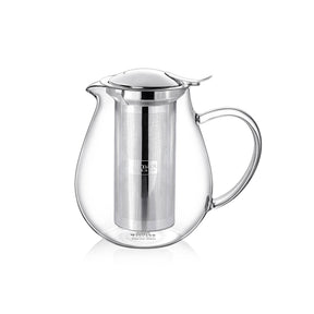 Wilmax Teekanne aus hitzebeständigem Glas 1300 ml mit Edelstahlfilter