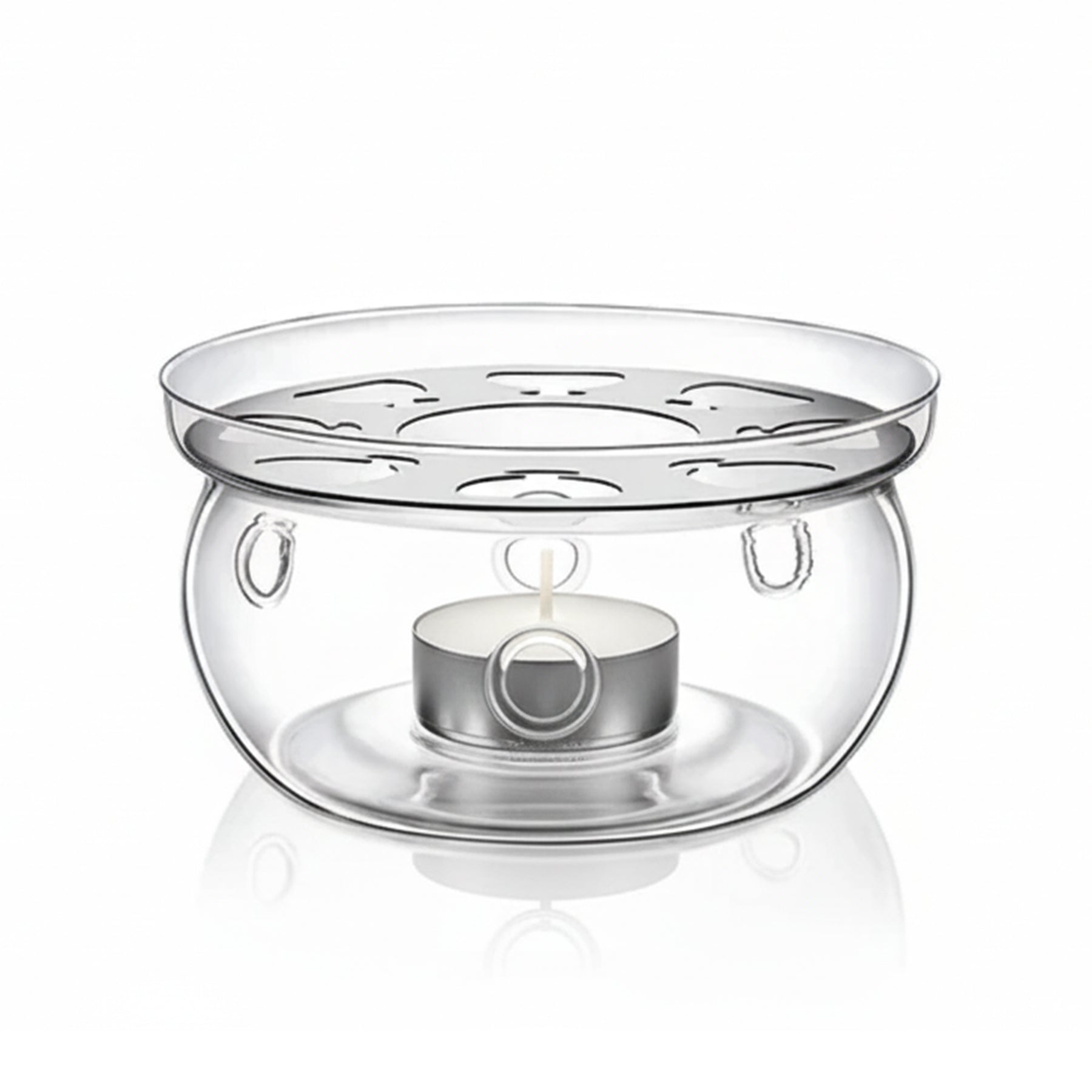 Wilmax Warming Stand aus Glas, 15 x 8 cm