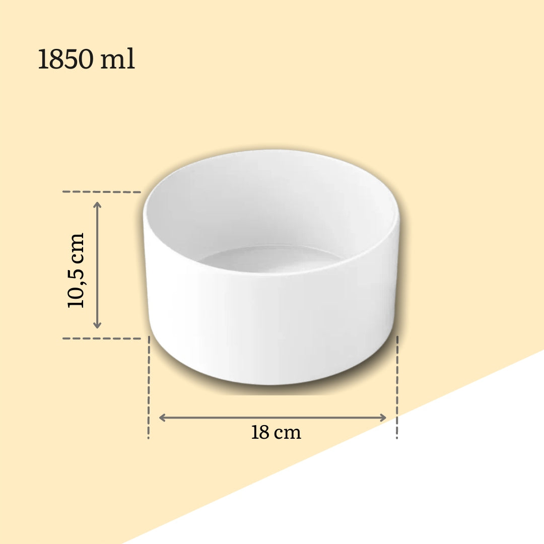 Wilmax Schale 18 cm 1850 ml aus Porzellan, Weiß WL-992747/A