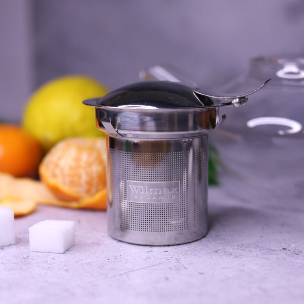 Wilmax Thermoglas Teekanne mit Edelstahlfilter