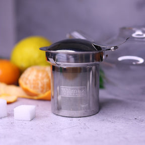 Wilmax Thermoglas Teekanne mit Edelstahlfilter
