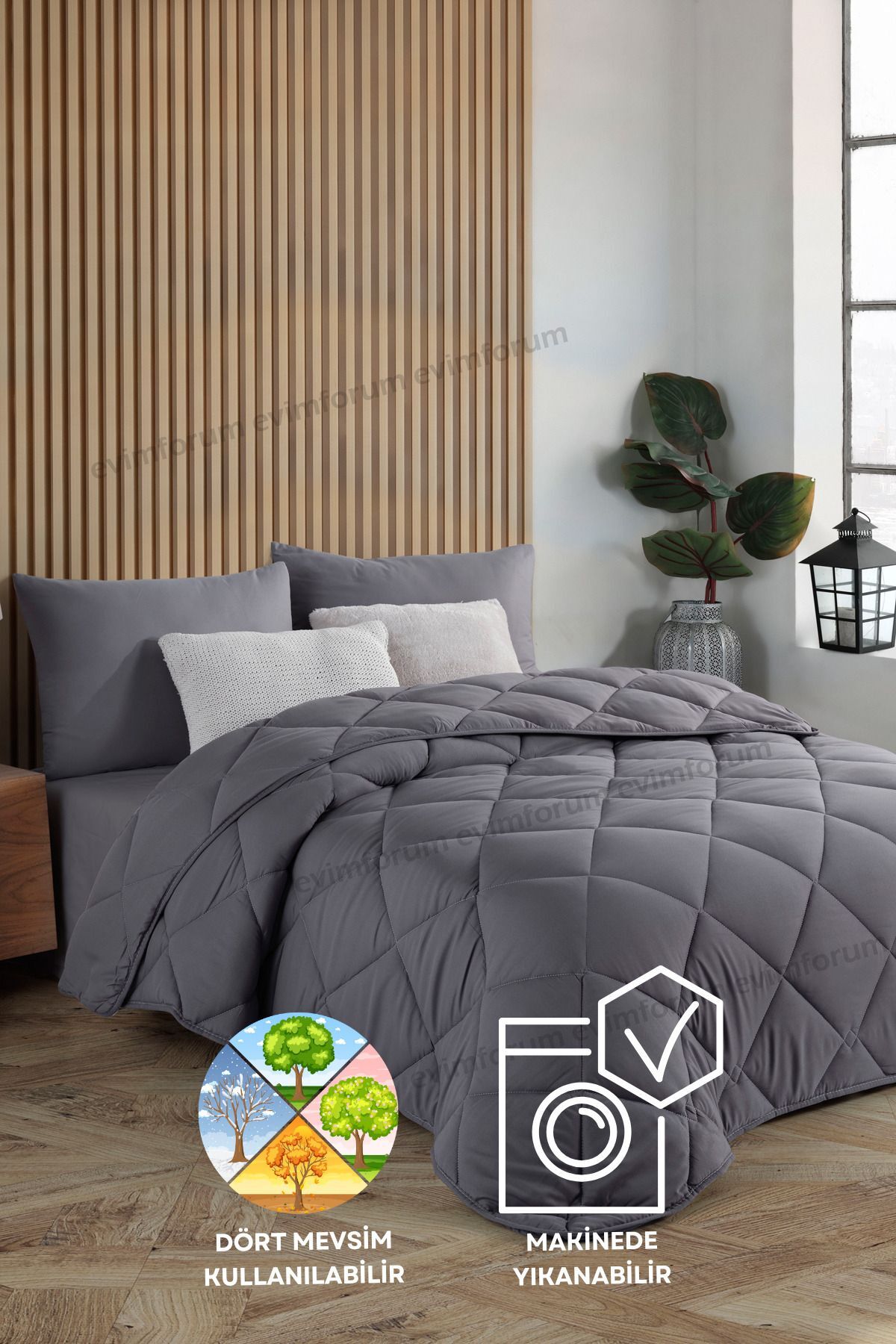 Anthracite Gray Soft Winter Single Duvet 155*215 cm