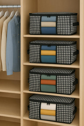 Mittelgroßer, r, mit Fenstern versehener Pullover-Piqué-Decke, Schrank-Organizer, 40 x 40 x 30 cm - 4 Pieces