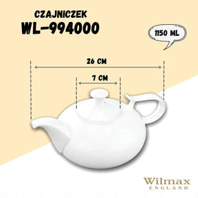 Wilmax Teekanne 1150 ml Weiß Porzellan