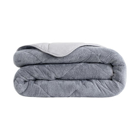 Wellsoft Bettdecke Grau 220x240 cm - Wendbare Ganzjahresdecke, Doppelseitiges Steppbett mit 300 g/m² Füllung, Weich & Pflegeleicht