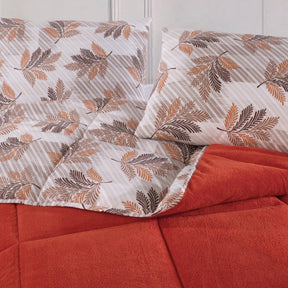 Luxus Wellsoft Wende-Bettdecke Set 220 x 240 cm - Orange, extra große Bettdecke mit Kissenbezügen, kuschelig und warm