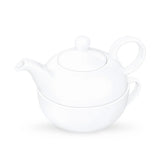 Wilmax Teekanne und Tasse Set 375 ml 340 ml Weiß Porzellan WL-994048/AB