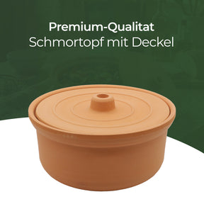 Viapot Big 3500 ml - Natur - Terrakotta-Schmortopf mit Deckel - 26×15 cm