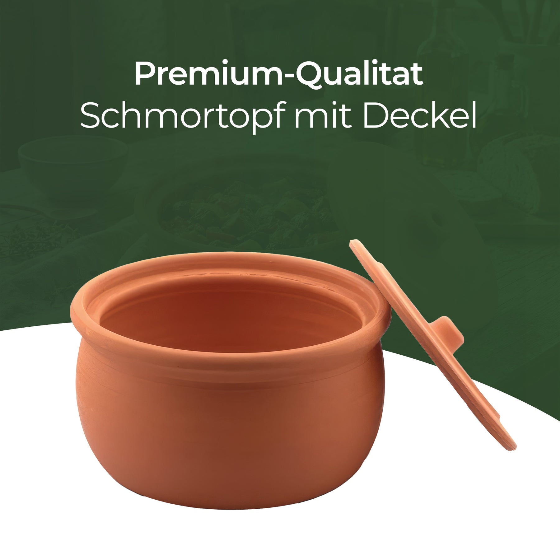 Viapot Big 3500 ml - Natur - Terrakotta-Schmortopf mit Deckel - 26×15 cm