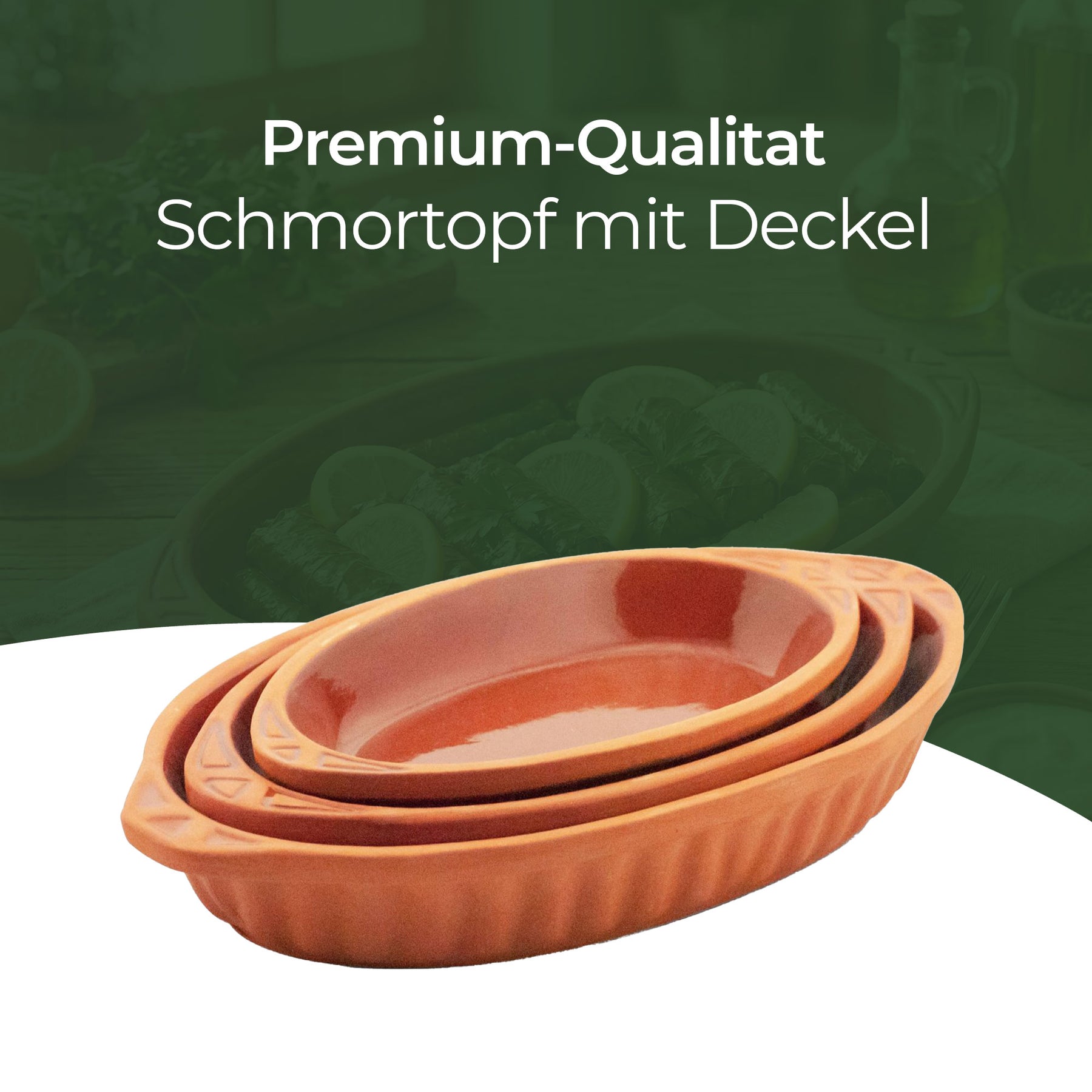 Viapot KILIS Medium 600 ml - Innen Braun Glasiert - Terrakotta-Auflaufform - 28×15,5×4,5 cm