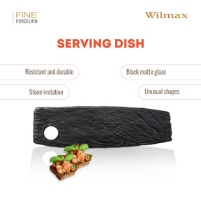 Wilmax Servierplatte SlateStone Schwarz 42 x 13 cm Porzellan WL-661133/A