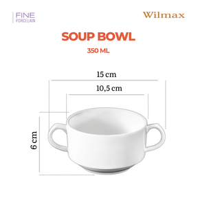 Wilmax Suppentasse 350 ml Weiß Porzellan 4er Set WL-991230/A4
