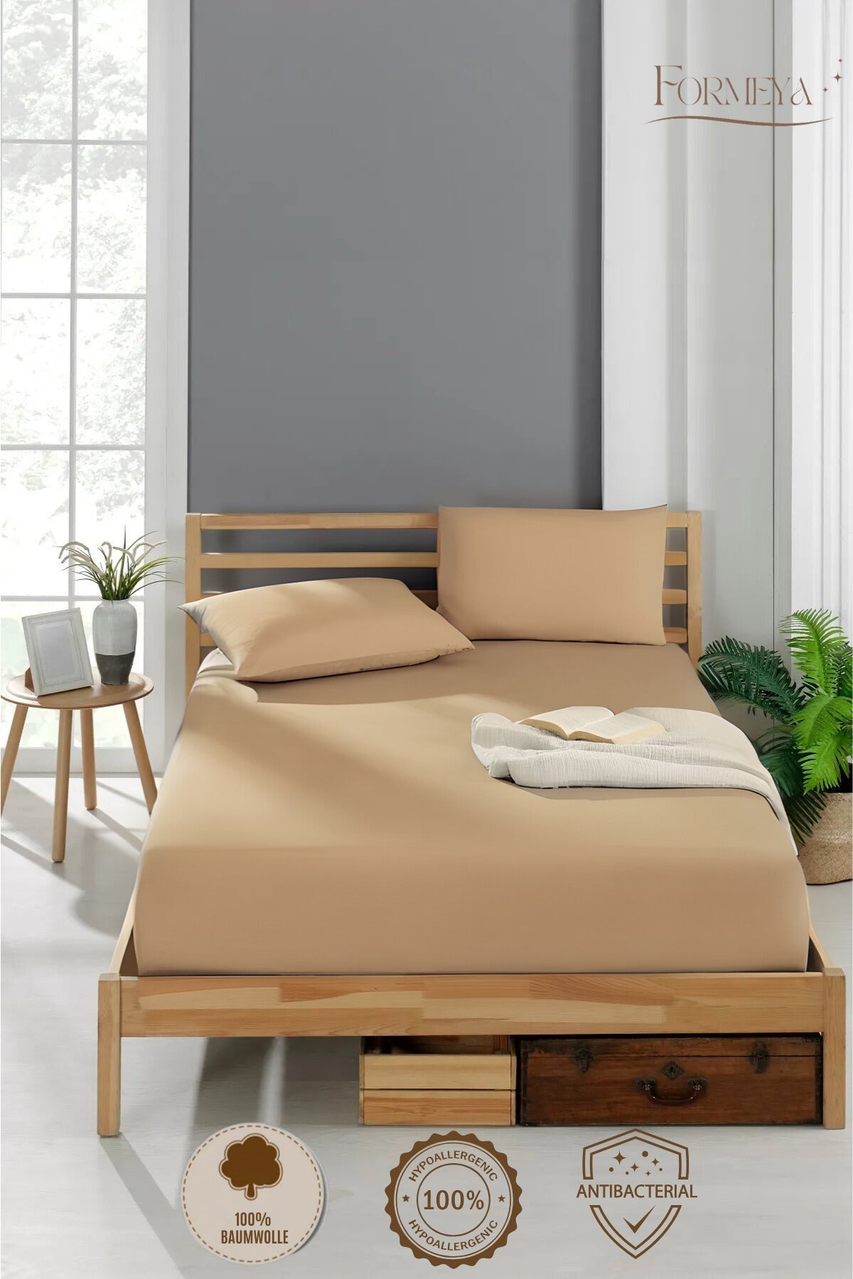100% Cotton Single/Double Fitted Sheet Fitted Combed Sheet