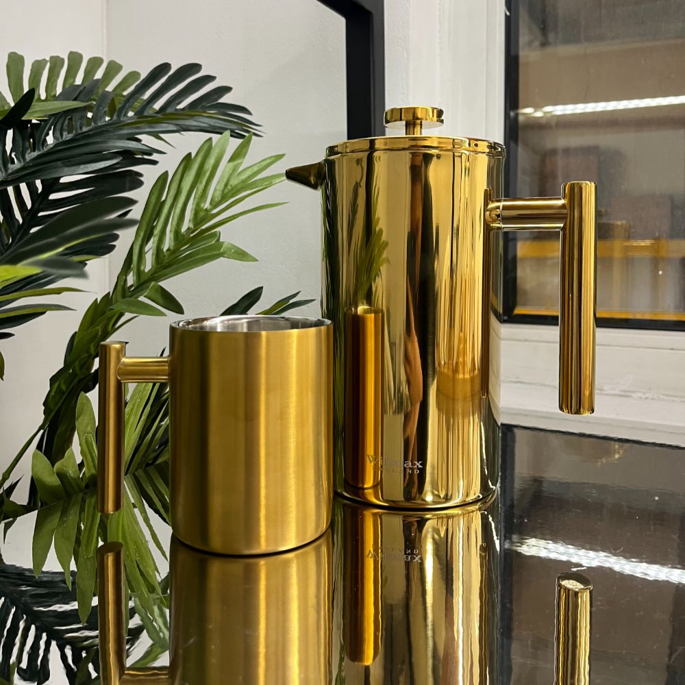 Wilmax Doppelwand Becher 350 ml Edelstahl Gold WL-517610135/A
