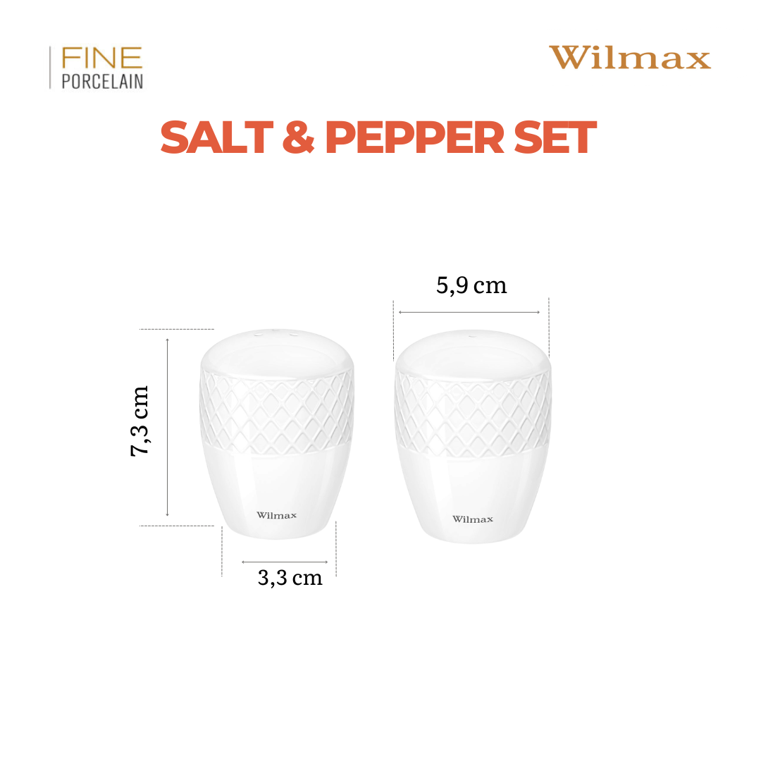 Wilmax Salz & Pfeffer Set Weiß Porzellan WL-880124/SP