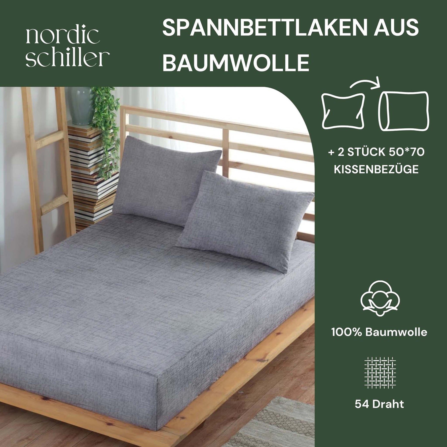 Nordic Schiller Baumwoll-Polyester Spannbettlaken