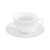 Wilmax Tasse mit Untertasse 240 ml Weiß Porzellan 6er Set