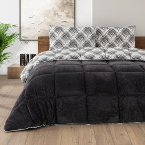 Doppelte Luxus-Bettdecke von Wellsoft mit doppelseitigen Kissenbezügen, 200 x 200 cm, Bettdecken- und Kissenbezug-Set