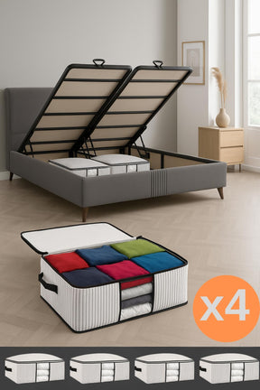 Formeya 4  Sockel- und Unterbett-Organizer mit Fenstern - Sockel unter dem Sockel, 64 x 45 x 22 cm