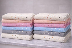 12-teiliges Premium-Handtuchset mit Bommeln aus 80 % Baumwolle - 12er-Pack, mehrfarbig, 50 x 90 cm