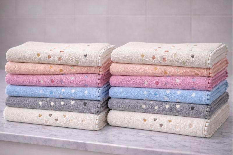 12-teiliges Premium-Handtuchset mit Bommeln aus 80 % Baumwolle - 12er-Pack, mehrfarbig, 50 x 90 cm