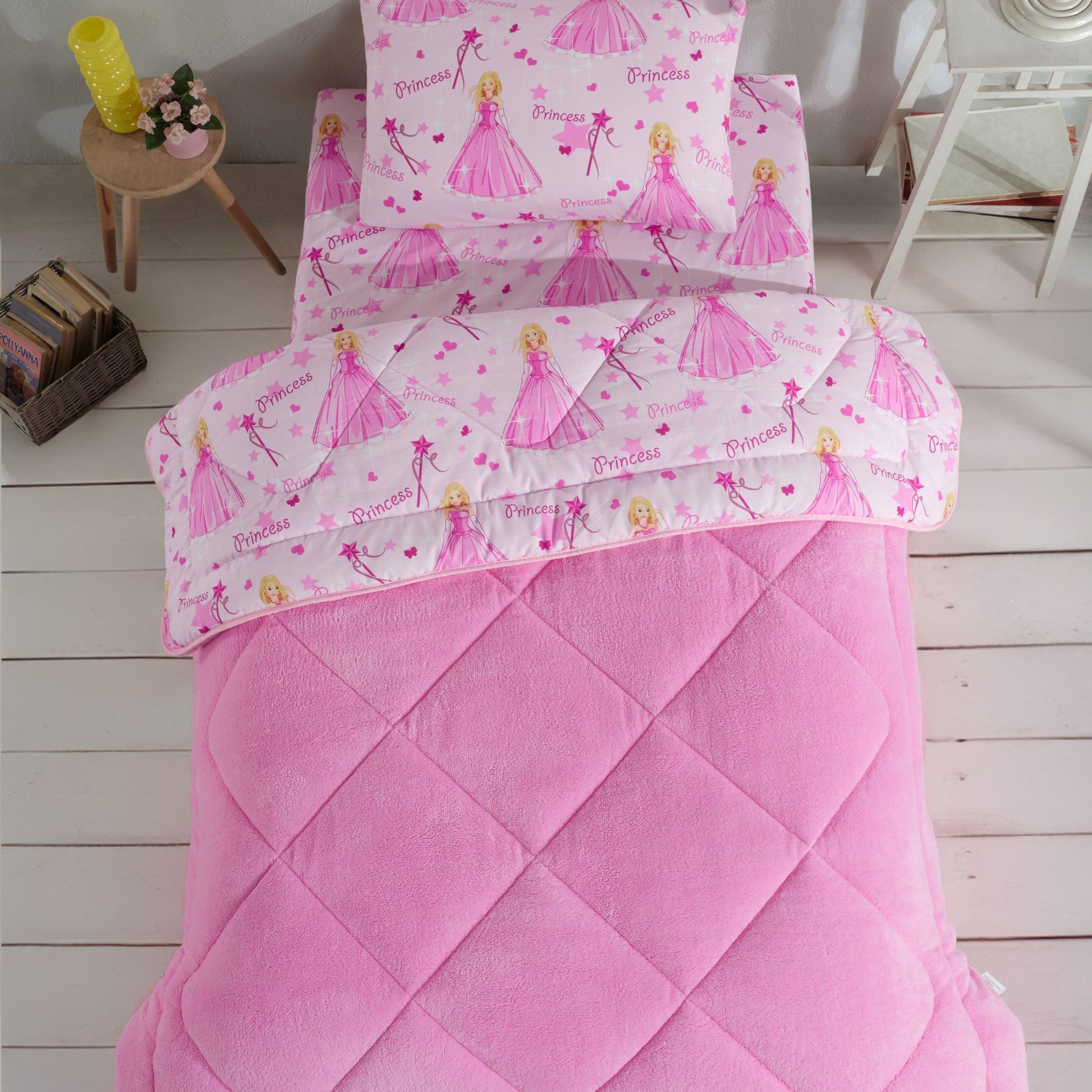 Lux Anti-Allergic Princess Patterned Child-Single Europäische Größe Double-Sided Quilt 135x200 cm