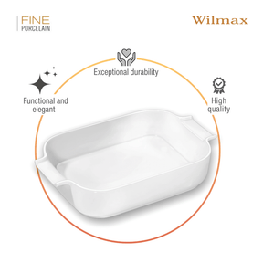 Wilmax Auflaufform mit Griffen 860 ml Porzellan Weiß WL-997018/1C
