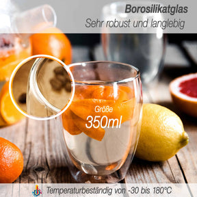 Nordic Schiller Doppelwandige Gläser – 350 ml, 2er Set