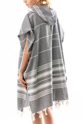 Cotton Adult Peshtemal Poncho Bathrobe Beach Towel