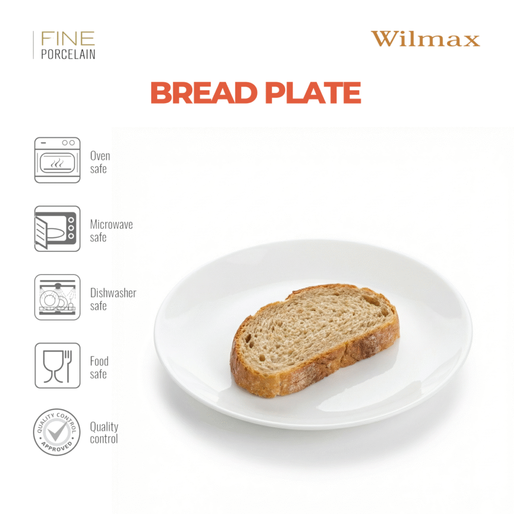 Wilmax Dessertteller 18 cm aus Porzellan, Weiß
