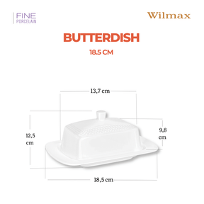 Wilmax Butterdose mit Deckel 18.5x12.5x7.5 cm Porzellan WL-880101601/A