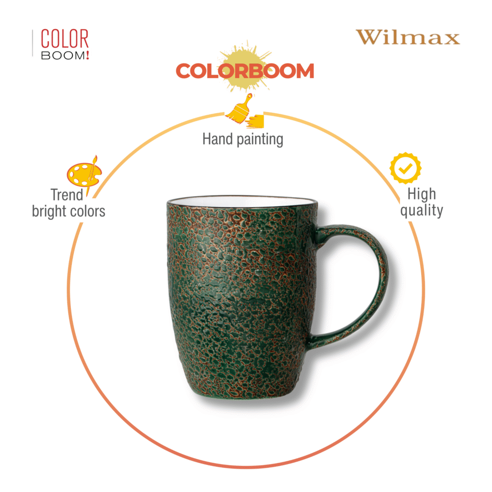 Wilmax Becher 460 ml Grün Porzellan WL-667537/A