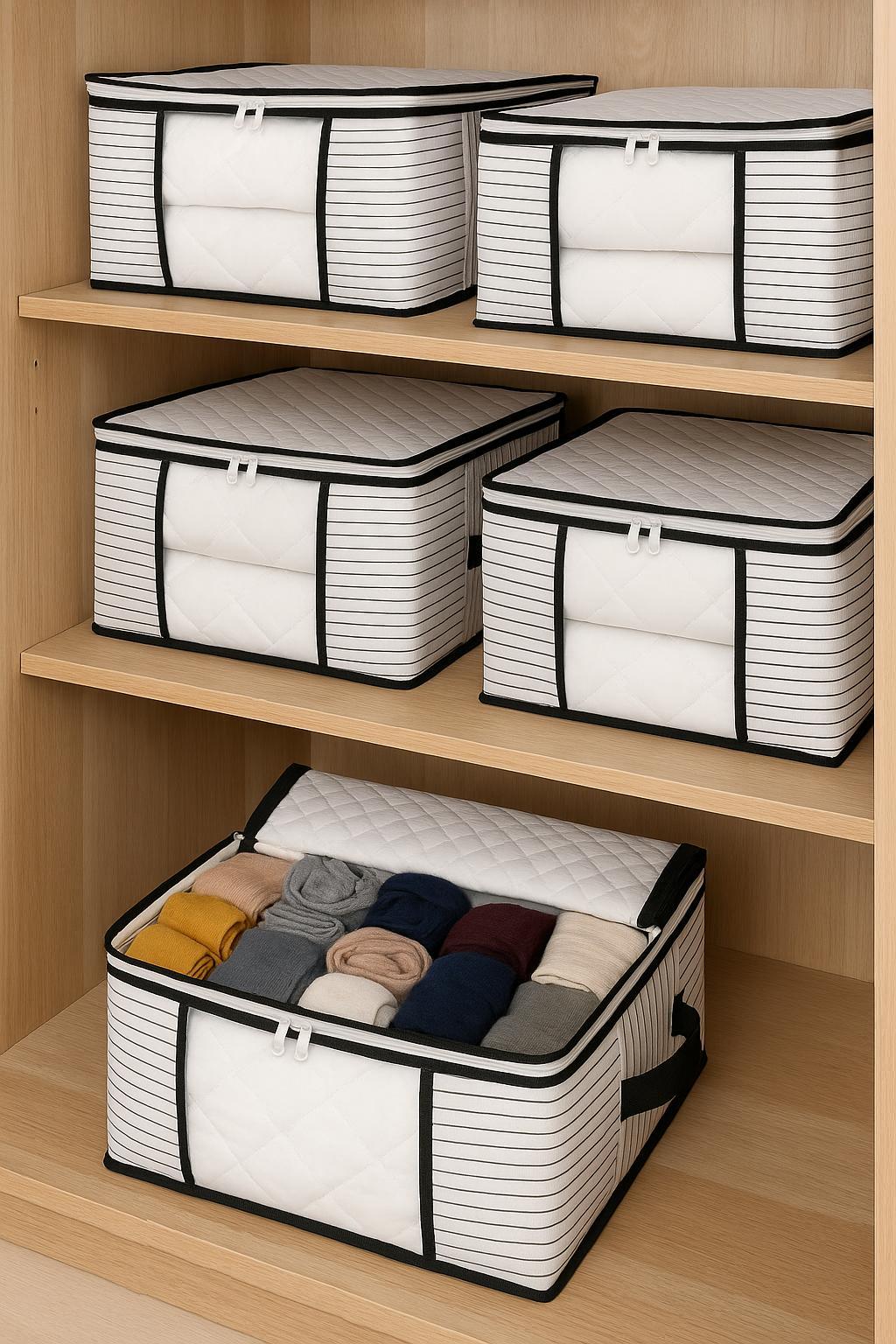Formeya 4-teiliger Mehrzweck-Schrank-Organizer mit n Fenstern, Socken, Socken,  34 x 22 x 22 cm