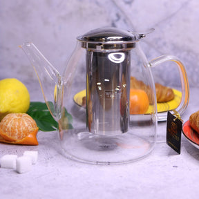 Wilmax Teekanne 600 ml Borosilikatglas Edelstahlfilter