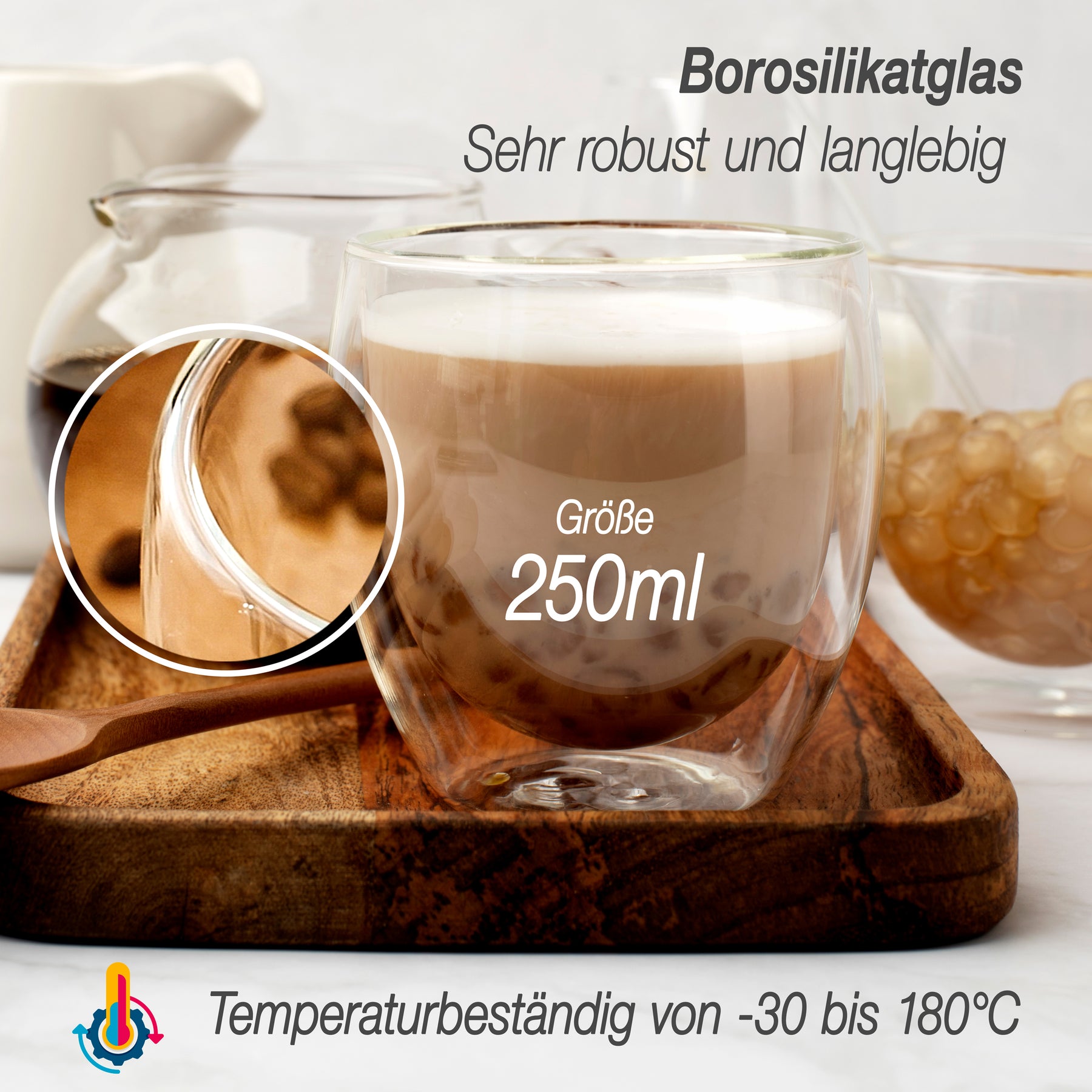Nordic Schiller Doppelwandige Gläser – 250 ml, 2er Set
