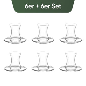 135 ml Teeglas mit passender Untertasse im Demet Design