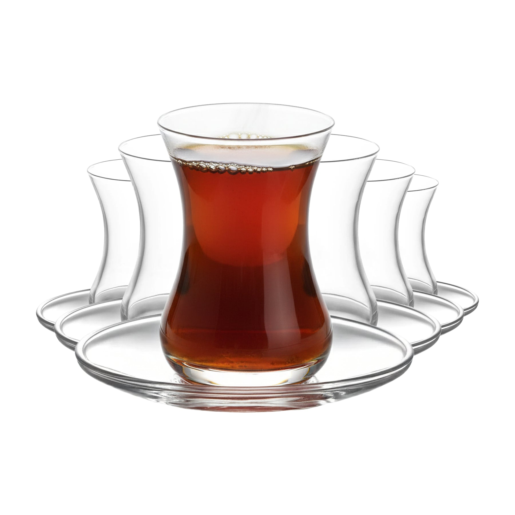 LAV Demet Teegläser & Unterteller Set - 135 ml (4 1/2 oz), 6er Set (12tlg.)