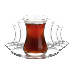 LAV Demet Teegläser & Unterteller Set - 135 ml (4 1/2 oz), 6er Set (12tlg.)