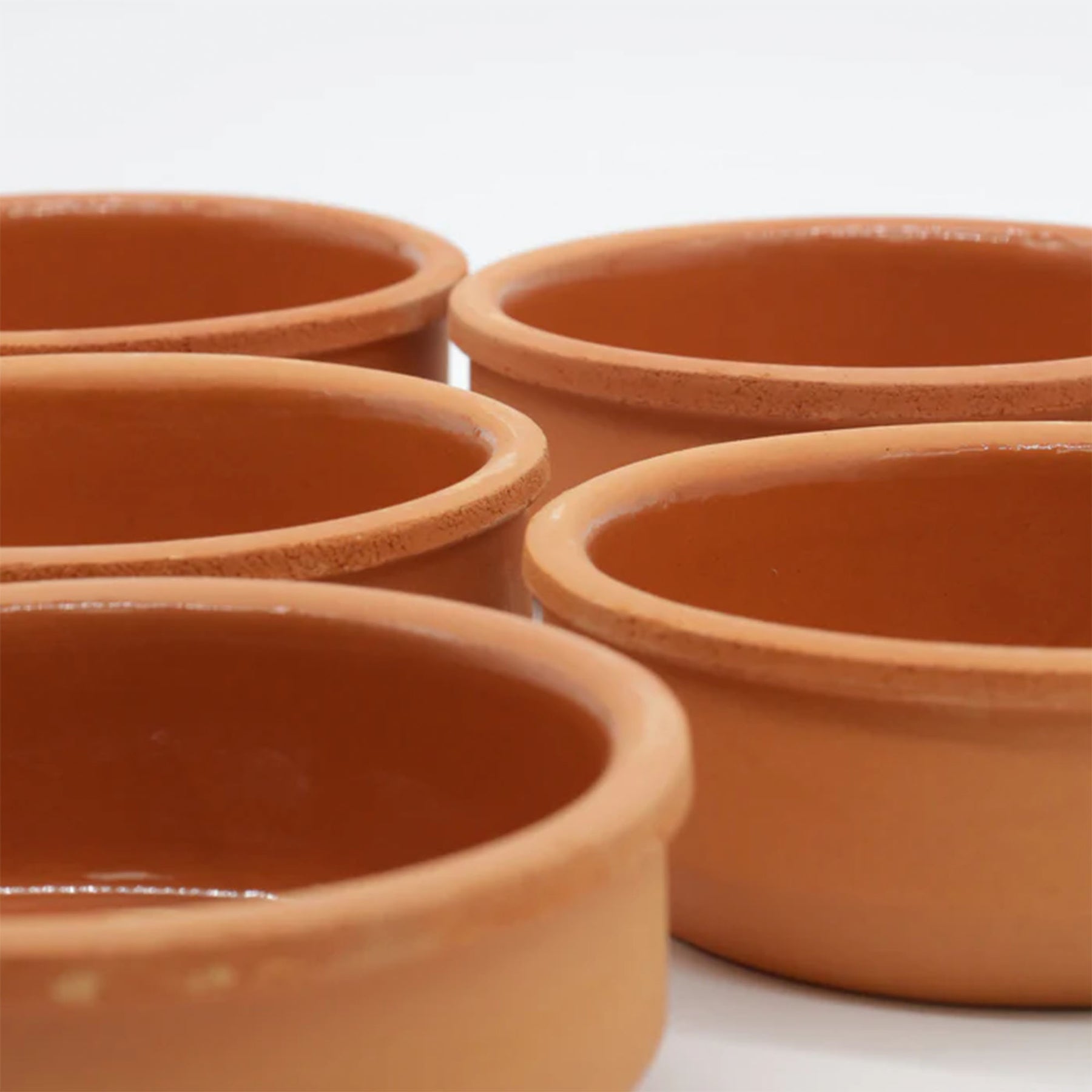 Viapot ANADOLU 6er Set - 250 ml - Innen Braun Glasiert - Terrakotta-Schalen - 12×4 cm