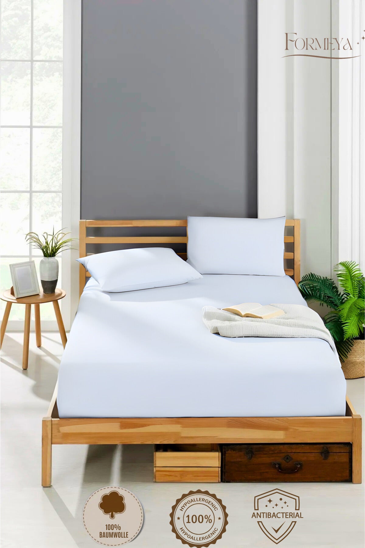 100% Cotton Single/Double Fitted Sheet Fitted Combed Sheet