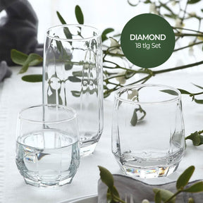 LAV Diamond Gläser-Set verschiedene Größen für Wasser und Softdrinks