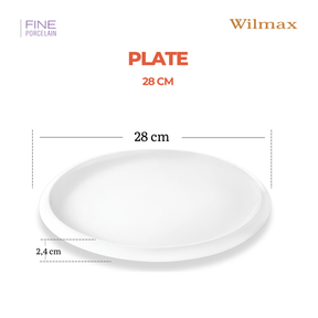 Wilmax Speiseteller 28 cm aus Porzellan, Weiß WL-991279/A