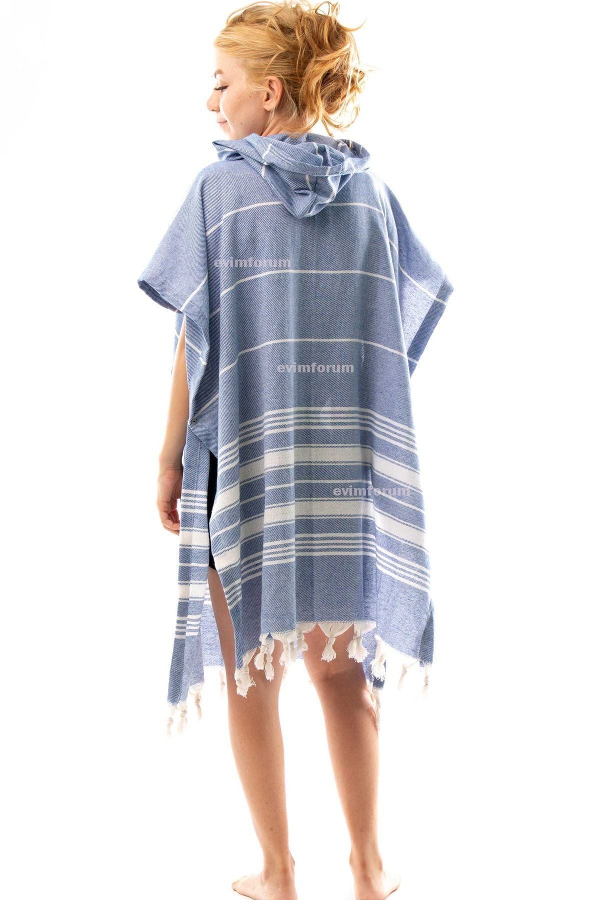 Cotton Adult Peshtemal Poncho Bathrobe Beach Towel