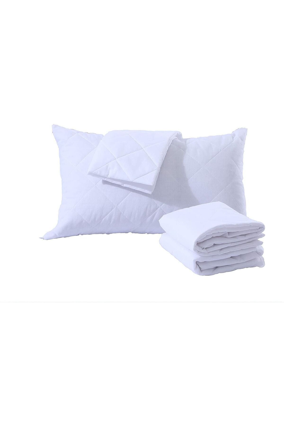 2 Pieces Microfiber Zippered Quilted Pillow Protector Pillow Cover 50*70cm