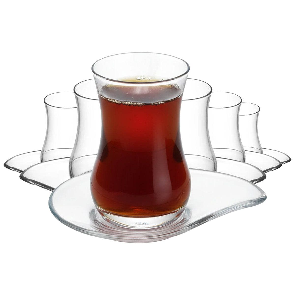 LAV Eva Teegläser & Unterteller Set - 170 ml (5 3/4 oz), 6er Set (12tlg.)