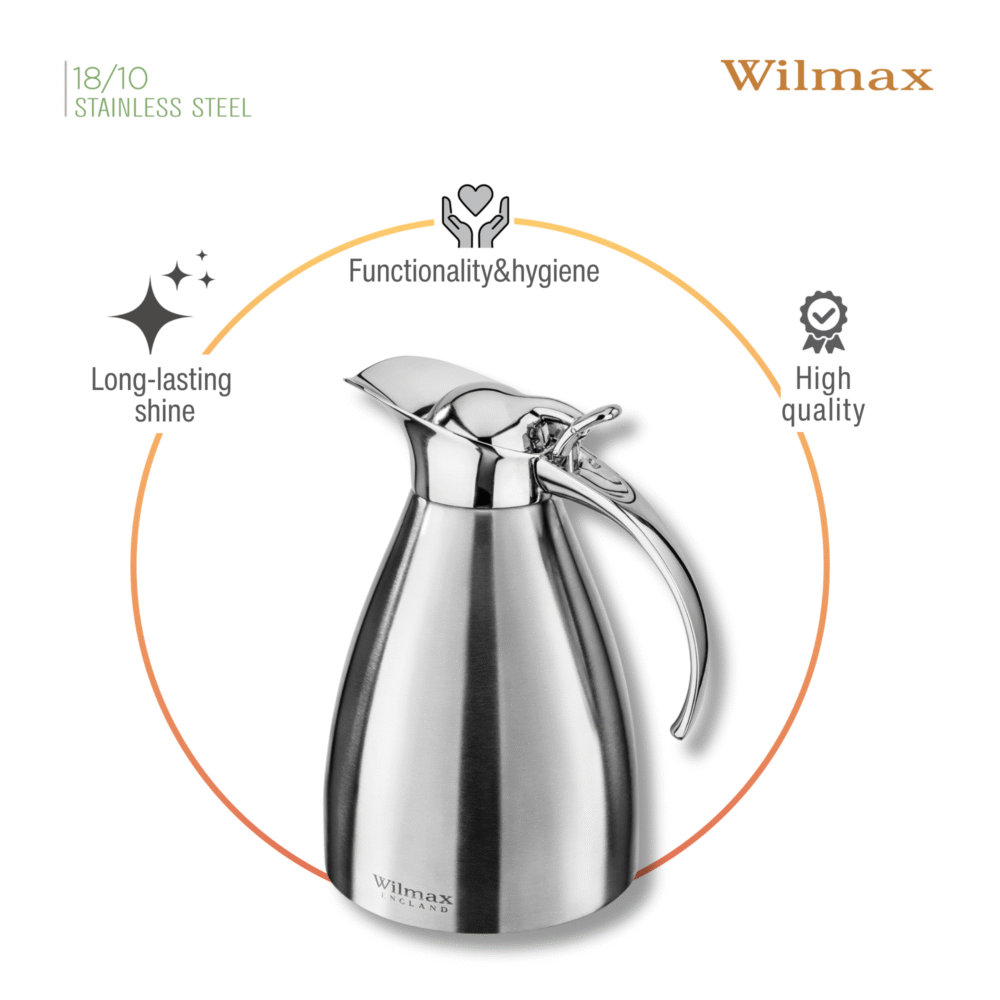 Wilmax Isolierkanne 1000 ml Edelstahl Silber WL-511020115/A
